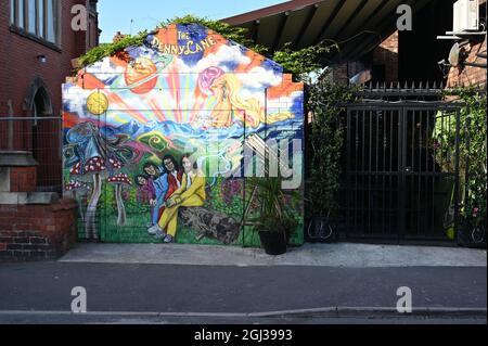 Liverpool Mural in der Nähe der Penny Lane in Liverpool Stockfoto