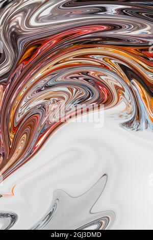 Handbemaltes Aquarell mit gemischten flüssigen Farben. Abstrakte flüssige Acrylmalerei. Moderne Kunst. Marmor glänzenden Marmor abstrakten Hintergrund. Stockfoto