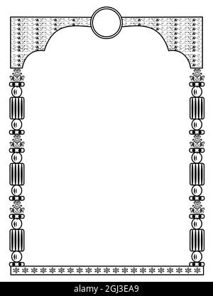 Dekorative Rahmen. Ornamentrahmen im Retro-Stil, rechteckige Vintage-Ornamente und verzierte Bordüre. Dekorative Hochzeitsrahmen, antike Museumsbildränder ist Stockfoto