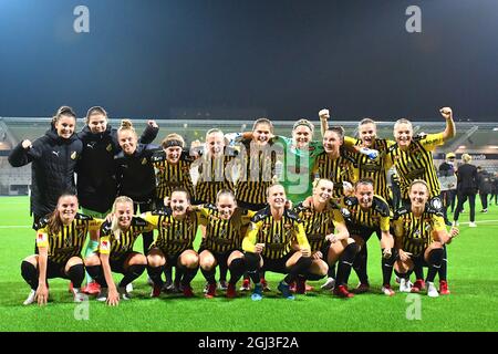 Göteborg, Schweden. September 2021. Hacken nach dem UEFA Womens Champions League Qualifikationsrunde 2 zwischen BK Hacken und Valerenga IF in der Bravida Arena in Göteborg, Schweden Quelle: SPP Sport Press Foto. /Alamy Live News Stockfoto