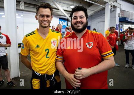 Cardiff, Großbritannien. September 2021. Wales gegen Estland in einer Qualifikation zur FIFA-Weltmeisterschaft 2022 im Cardiff City Stadium am 8. September 2021. Quelle: Lewis Mitchell/Alamy Live News Stockfoto