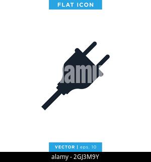 Electric Plug Icon Vektor Grafik Design-Vorlage. Vektor eps 10. Stock Vektor