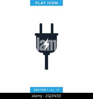 Electric Plug Icon Vektor Grafik Design-Vorlage. Vektor eps 10. Stock Vektor