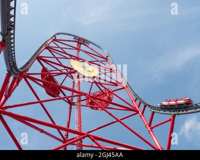 Red Force Attraction in der Portaventura World Stockfoto