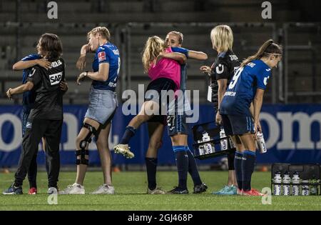 Hoffenheim, Deutschland. September 2021. TSG Hoffenheim gegen FC Rosengård - UEFA Women's Champions League - Dietmar-Hopp-Stadion Credit: SPP Sport Press Foto. /Alamy Live News Stockfoto