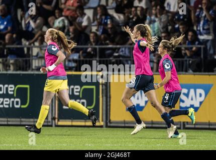 Hoffenheim, Deutschland. September 2021. TSG Hoffenheim gegen FC Rosengård - UEFA Women's Champions League - Dietmar-Hopp-Stadion Credit: SPP Sport Press Foto. /Alamy Live News Stockfoto