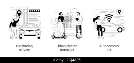 Urbaner Transport abstrakte Konzept Vektor Illustrationen. Stock Vektor