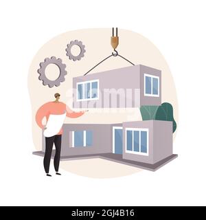 Modulare Home abstraktes Konzept Vektor Illustration. Stock Vektor