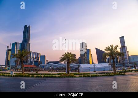 Riad, Saudi-Arabien - 14 2021. Juli, King Abdullah Financial District, KAFD Business Towers Stockfoto