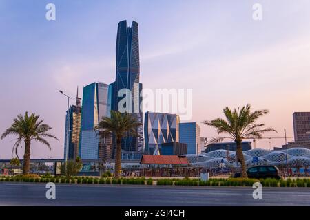 Riad, Saudi-Arabien - 14 2021. Juli, King Abdullah Financial District, KAFD Business Towers Stockfoto