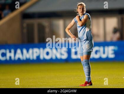 Manchester, England, 8. September 2021. Ellen White von Manchester City Women während des UEFA Womens Champions League-Spiels im Academy Stadium, Manchester. Bildnachweis sollte lauten: Darren Staples / Sportimage Credit: Sportimage/Alamy Live News Stockfoto