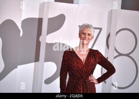 Venedig, Italien. September 2021. VENEDIG, ITALIEN - 08. SEPTEMBER: Jamie Lee Curtis nimmt an der Fotoschau von „Halloween Kills“ während des 78. Internationalen Filmfestivals von Venedig am 08. September 2021 in Venedig, Italien, Teil. Kredit: dpa/Alamy Live Nachrichten Stockfoto