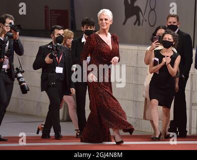 Venedig, Italien. September 2021. Jamie Lee Curtis nimmt am Mittwoch, den 8. September 2021 in Venedig, Italien, an der Fotoschau von „Halloween Kills“ Teil. Foto von Rocco Spaziani/UPI Credit: UPI/Alamy Live News Stockfoto