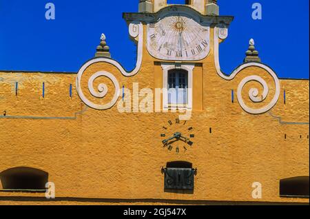 Frankreich. Haute-Corse (2B) Bastia. Die Sonnenuhr einer Kirche Stockfoto