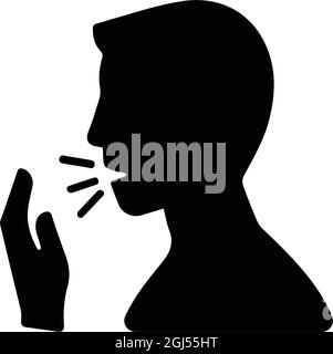 Coronavirus, Hustensymbol ist auf weißem Hintergrund isoliert. Verwendung für Grafik- und Webdesign oder kommerzielle Zwecke. Vektor-EPS-Datei. Stock Vektor