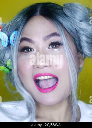 Make-up und Schönheit schießen von Asian Girl. Stockfoto