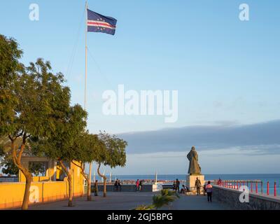 Miradouro Diogo Gomes auf Plato. Die Hauptstadt Praia an der Ilha de Santiago, Kap Verde. Stockfoto