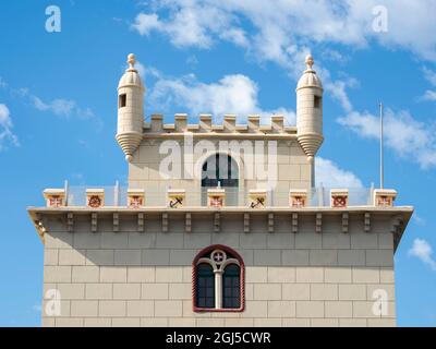 Wahrzeichen Torre de Belem. Stadt Mindelo, ein Seehafen auf der Insel Sao Vicente, Kap Verde. Afrika Stockfoto