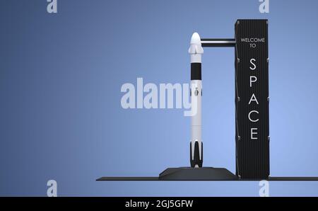 Rocket Ready to go - 3D-Rendering Stockfoto