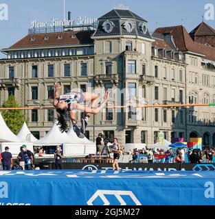 Zürich, Schweiz, 8, September, 2021,Iryna Gerashchenko (UKR) im Einsatz, während der Wanda Diamond League, Credit:, Graham Glendinning,/ Alamy Live News Stockfoto