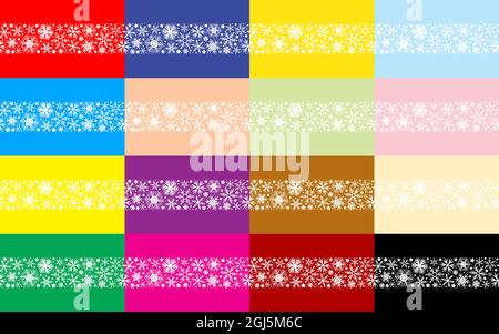 Schneeflocken nahtlose Muster-Set zur Dekoration von Weihnachten Dekor und Design Stock Vektor