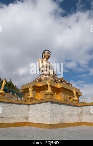 Bhutan, Thimphu. Kuensel Phodrang, auch bekannt als Buddha Point, beherbergt die größte Buddha-Statue des Landes. Stockfoto