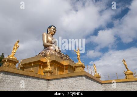 Bhutan, Thimphu. Kuensel Phodrang, auch bekannt als Buddha Point, beherbergt die größte Buddha-Statue des Landes. Stockfoto