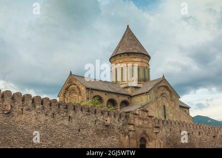Georgien, Mzcheta. Spirituelle Stadt, in der das Christentum 327 n. Chr. gegründet wurde, Kathedrale von Svetizchoweli. Stockfoto