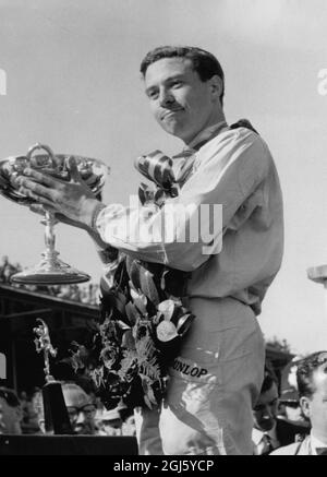 Jim Clark : 1936 - 1968 , britischer Formel-1-Rennfahrer aus Schottland , gezeigt bei Aintree , Liverpool , England , Gewinner des RAC British Grand Prix in seinem Lotus 22. Juli 1962 Stockfoto