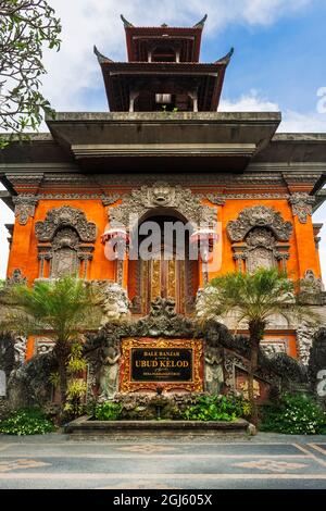 Balai Banjar Ubud Kelod Tempel, Ubud, Bali, Indonesien Stockfoto