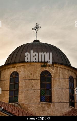 Israel, Kana. Die Hochzeitskirche von Kana, Anblick des ersten Wunders Jesu. Stockfoto