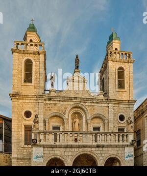 Israel, Kana. Die Hochzeitskirche von Kana, Anblick des ersten Wunders Jesu. Stockfoto