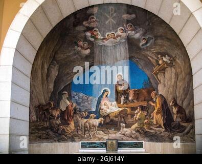 Palästinensische Gebiete, Bethlehem. Kapelle der Engel (Kanadische Kirche). Stockfoto