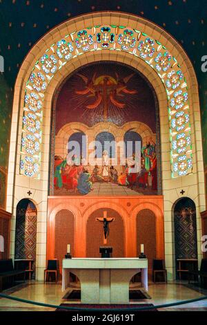 Israel, Jerusalem. Berg Zion, Kirche St. Peter in Gallicantu, Hauptaltar. Stockfoto