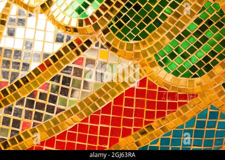 Thailand, buntes Mosaik abstrakt. Stockfoto