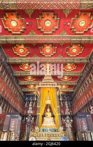 Thailand, Bangkok. Nationalmuseum von Bangkok, Buddhaisawan-Kapelle, Phra Buddha Sihing. Stockfoto