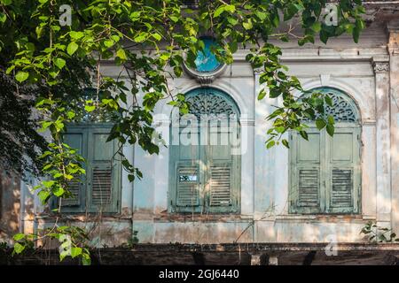 Thailand, Bangkok. Riverside, Old Customs House Detail. Stockfoto