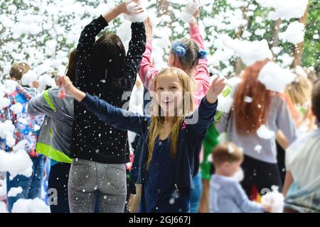 Schaumpisco für Kinder im Park Stockfoto