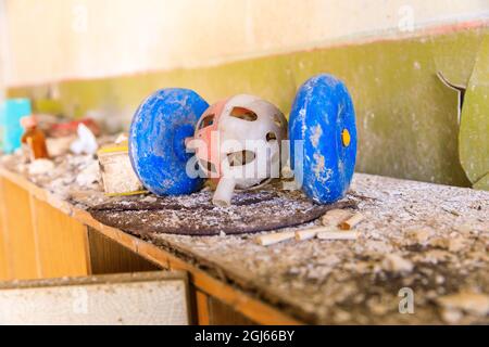 Ukraine, Pripjat, Tschernobyl. Kinderspielzeug. Stockfoto