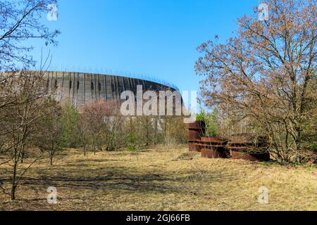 Ukraine, Pripjat, Tschernobyl. Unvollendeter Reaktor Nummer 5. Stockfoto