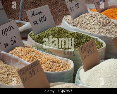 Osch-Bazaar. Die Hauptstadt Bischkek, Kirgisistan Stockfoto