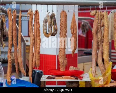 Osch-Bazaar, Metzgerei. Die Hauptstadt Bischkek, Kirgisistan Stockfoto