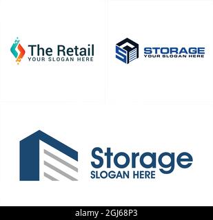 Das Logo der Aufbewahrungsbox für den Einzelhandel Stock Vektor