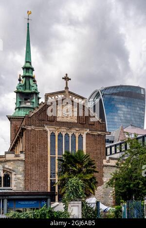 All Halloows by the Tower, Anglican Church, London, Großbritannien. Stockfoto