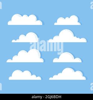 Handgezeichnete Wolken Set Vektor-Illustration. Stock Vektor