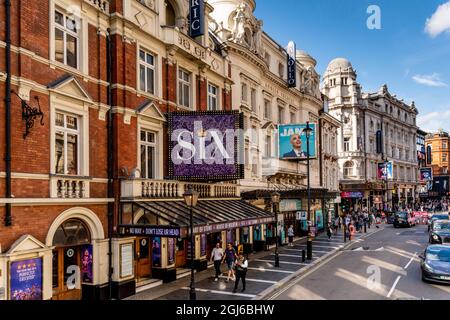 Shaftesbury Avenue (Theaterland) London, Großbritannien Stockfoto