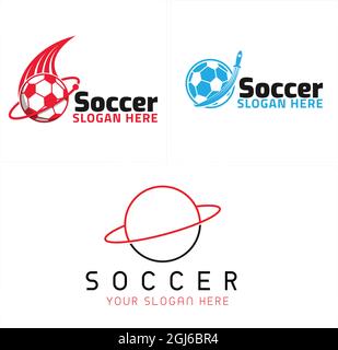 Sport Fußball Rakete Logo Design Stock Vektor