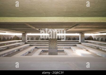 Armenien, Jerewan. Sowjetisches Denkmal für 50 Jahre sowjetisches Armenien, ehemaliges Museumsinnere. Stockfoto