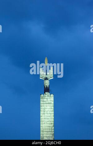Armenien, Jerewan. Sowjetisches Denkmal für 50 Jahre sowjetisches Armenien. Stockfoto