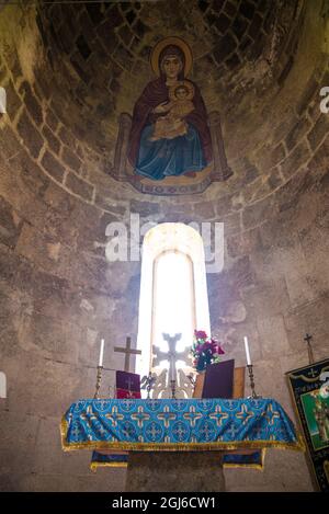 Armenien, Debed Canyon, Odzun. St. Astvatsatsatsin Kirche, 5. Jahrhundert, legendäre Begräbnisstätte für die watschelnden Kleider des Säuglings Jesus Christus. Stockfoto